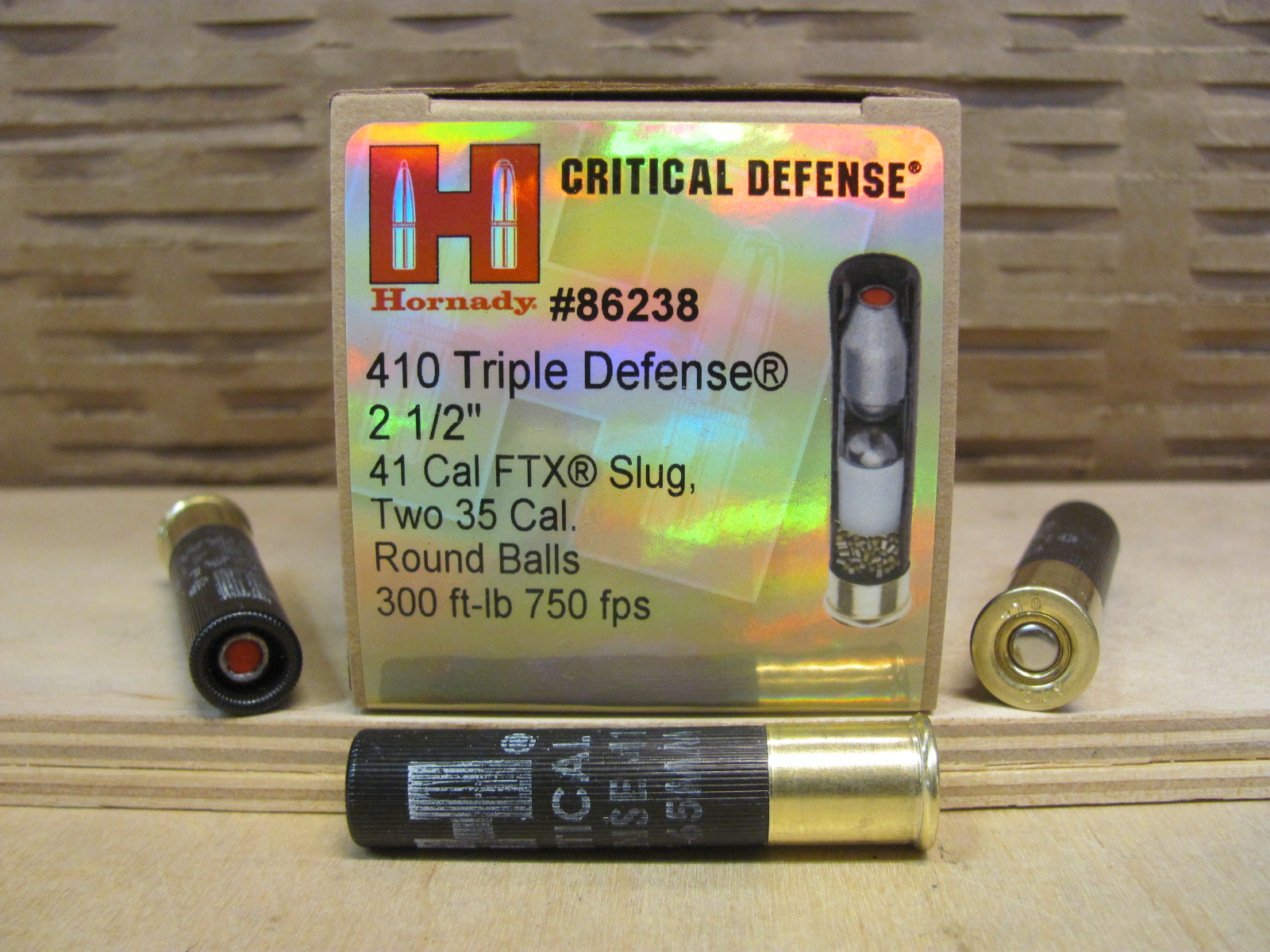 200 Round Case – 410 Judge Handgun Load – Hornady Critical Defense – Triple Defense 2.5 Inch Shell – 86238