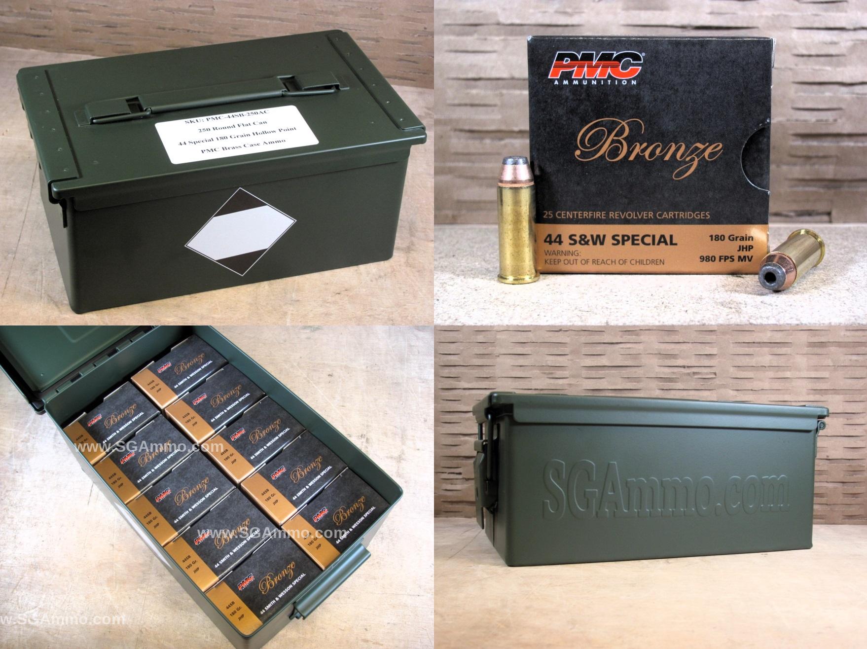 250 Round Flat Can – 44 Special PMC 180 Grain Hollow Point Ammo – 44SB – Packed in Metal Canister