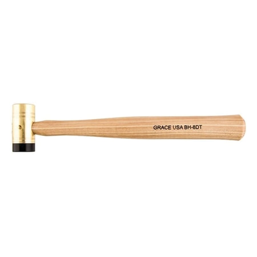 Grace USA 8 oz Head Delrin Tipped Hammer, Brass