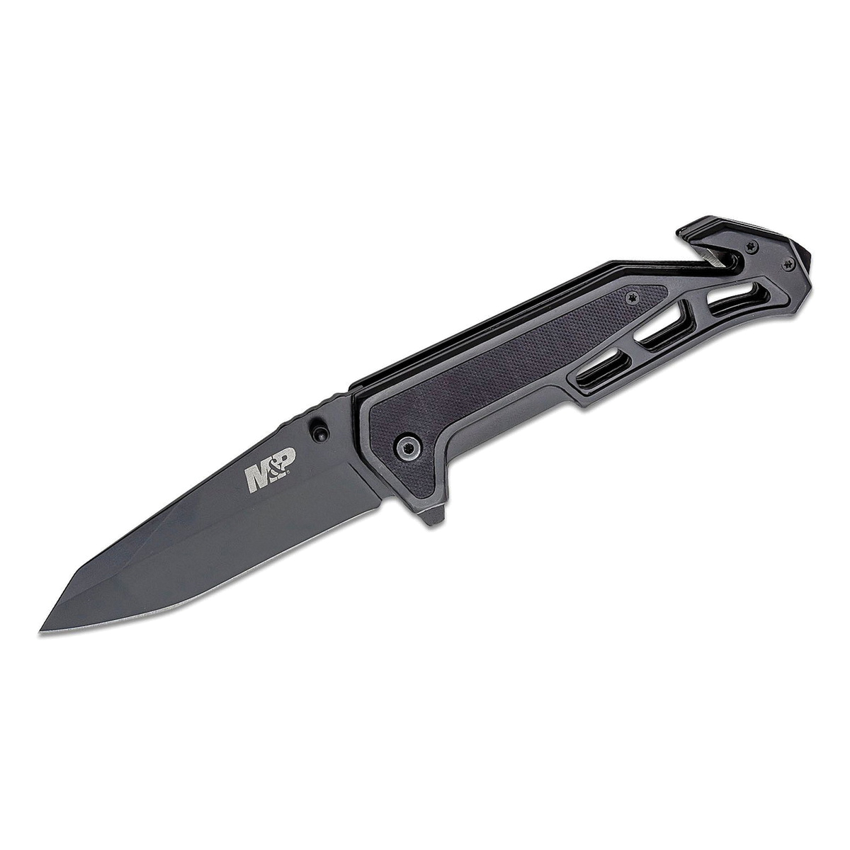 Smith & Wesson M&P Border Guard Spring Assist Folding Knife and Tool Tanto, Black
