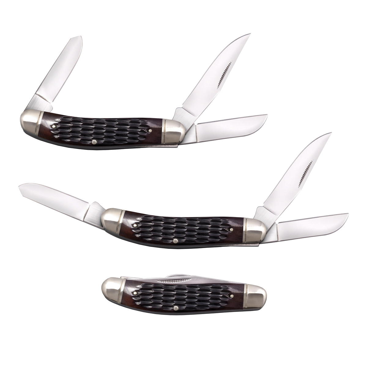Cold Steel Gentleman's Stockman Folding Knife Clip Point/Sheepsfoot/Spey - Elegant Multi-Blade Design, for All-Purpose Use - CS-FL-GSTKM-J