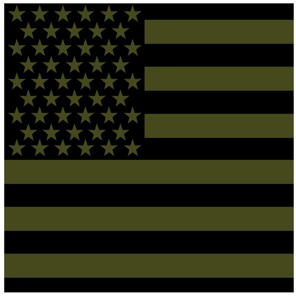 Rothco Subdued Us Flag Bandana - Olive Drab - Black, 22 In