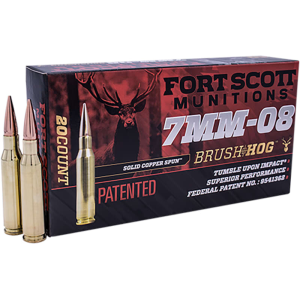 Fort Scott Munitions 7MM08-120-SCV1 Tumble Upon Impact (TUI) 7mm-08 Rem 120 gr Solid Copper Spun - 20rd Box
