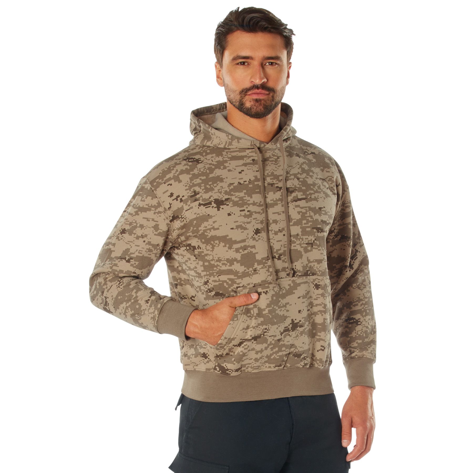 Rothco Camo Pullover Hooded Sweatshirt - Desert Digital Camo, Small