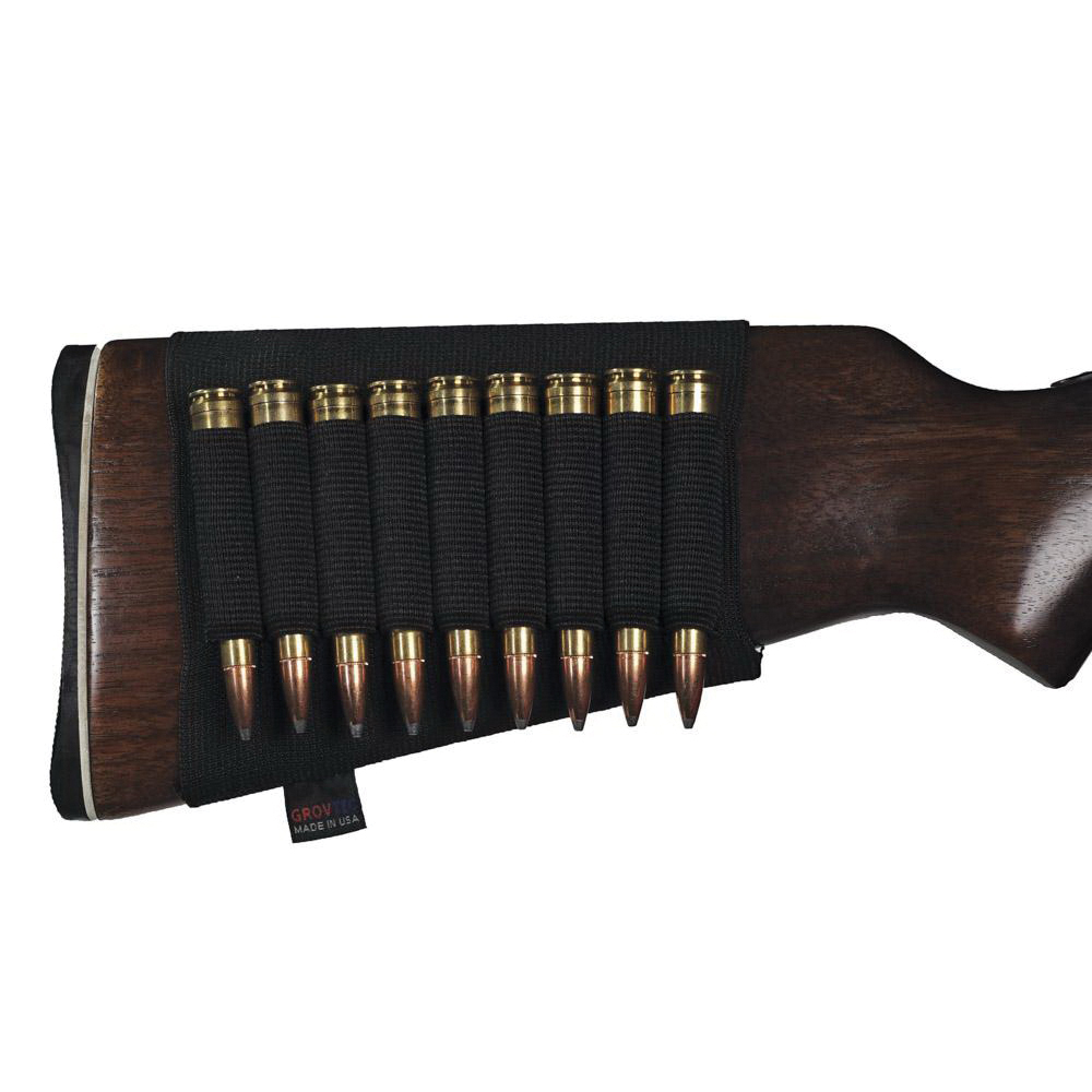 GrovTec 9 Shell Rifle Buttstock Ammo Holder, Black - GTAC81