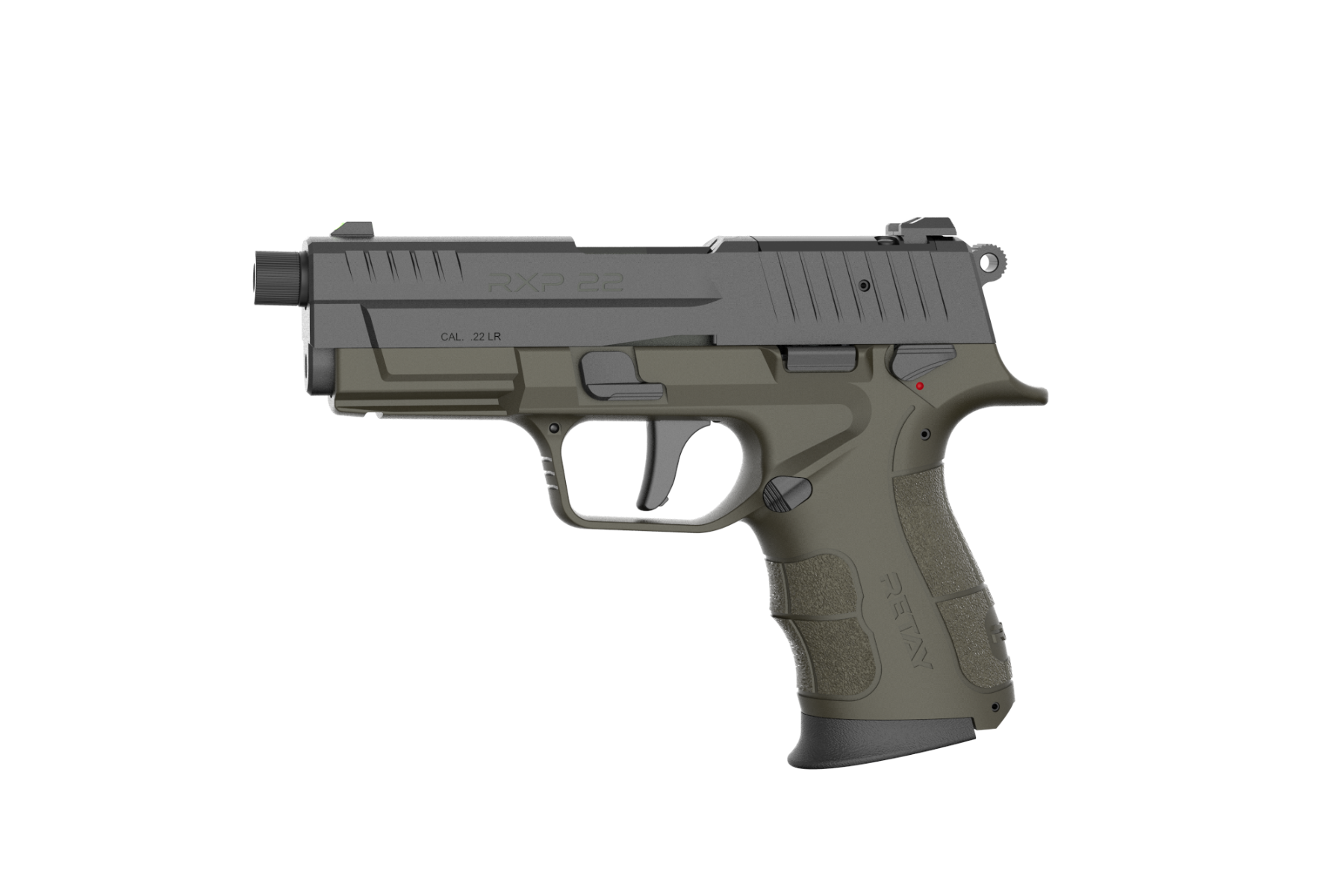 Retay RXP22 Threaded Barrel 22LR W/ (2)13rd Magazines, OD Green / BLK Slide