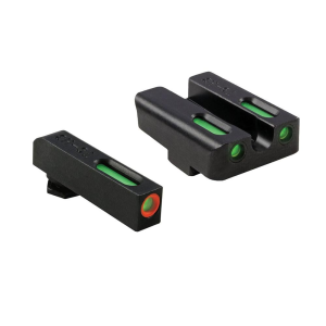 Truglo TFX Pro Tritium/Fiber-Optic Day/Night Sights Fit Glock 17, 17L, 19, 23, 24, 26, 27, 33, 34, 35, 38, 39, 45 - Orange Outline Front/Rear Green