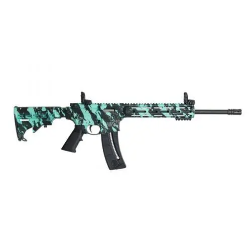 S M Sport Robin's Egg Blue Platinum Finish Rifle .22LR 25rd Magazine 16.5" Barrel