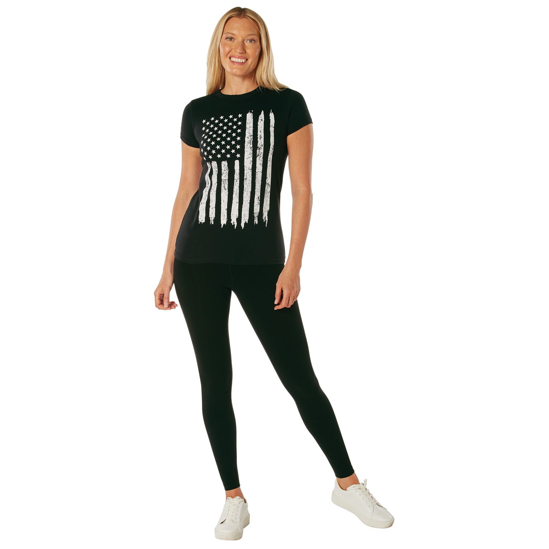 Rothco Womens Distressed Us Flag Long T-Shirt - X-Large