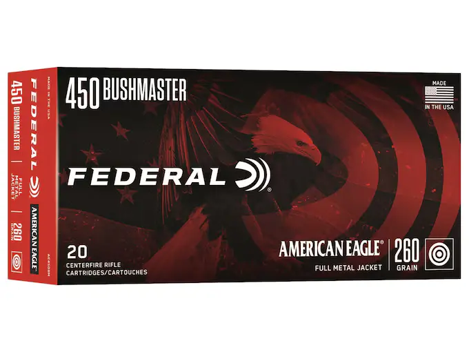 FEDERAL 450 BUSHMASTER 260GR AMERICAN EAGLE FMJ 20RD/BX 10BX/CS