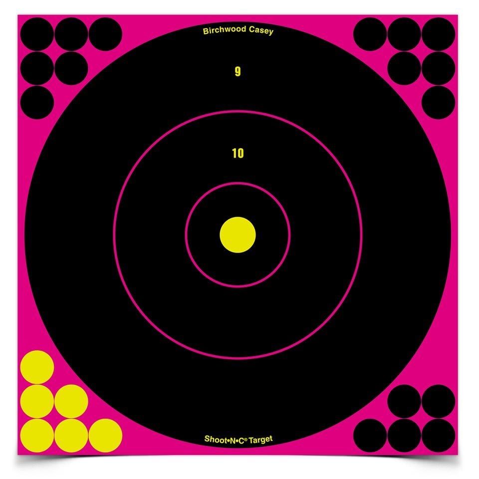Birchwood Casey Shoot-N-C 12" Pink Bull'sEye Target, 5-Pack - 34027