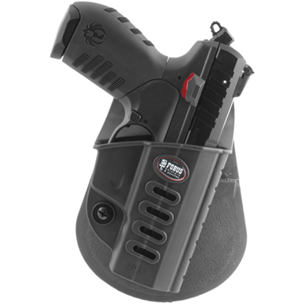 Fobus Evolution Right Hand Ruger SR22 Holster, Roto Paddle Mount, Smooth Black - SR22RP