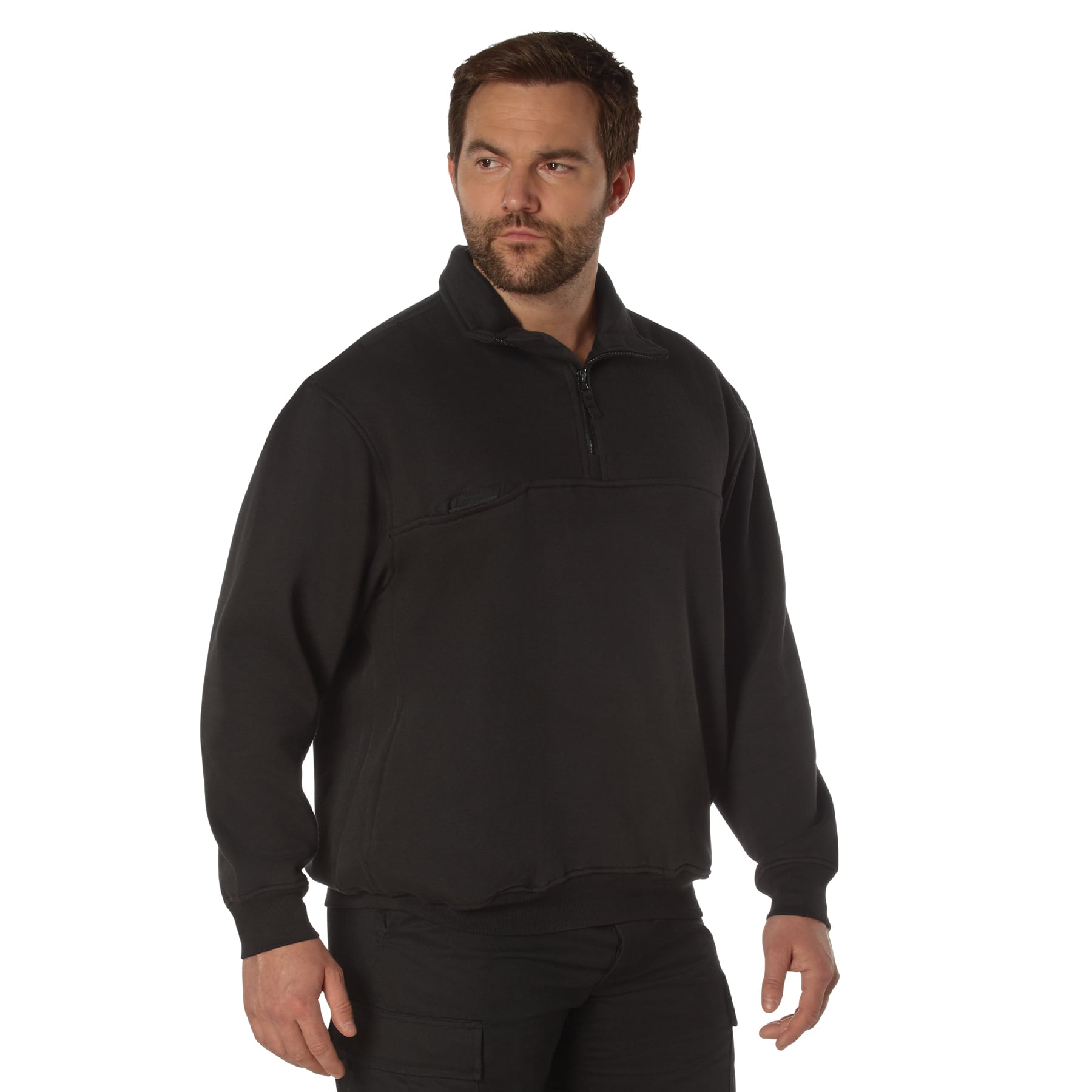 Rothco Firefighter - Ems Quarter Zip Job Shirt, Black, X-Large