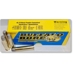 Buffalo Bore Smokeless Blackpowder Equivalent 45-70 Government Ammo 440 Grain Flat Nose Box of 20