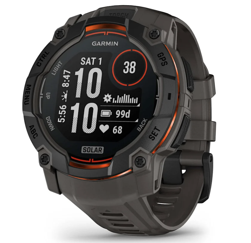 Garmin Instinct 3 50 mm, Solar, Black with Charcoal Band