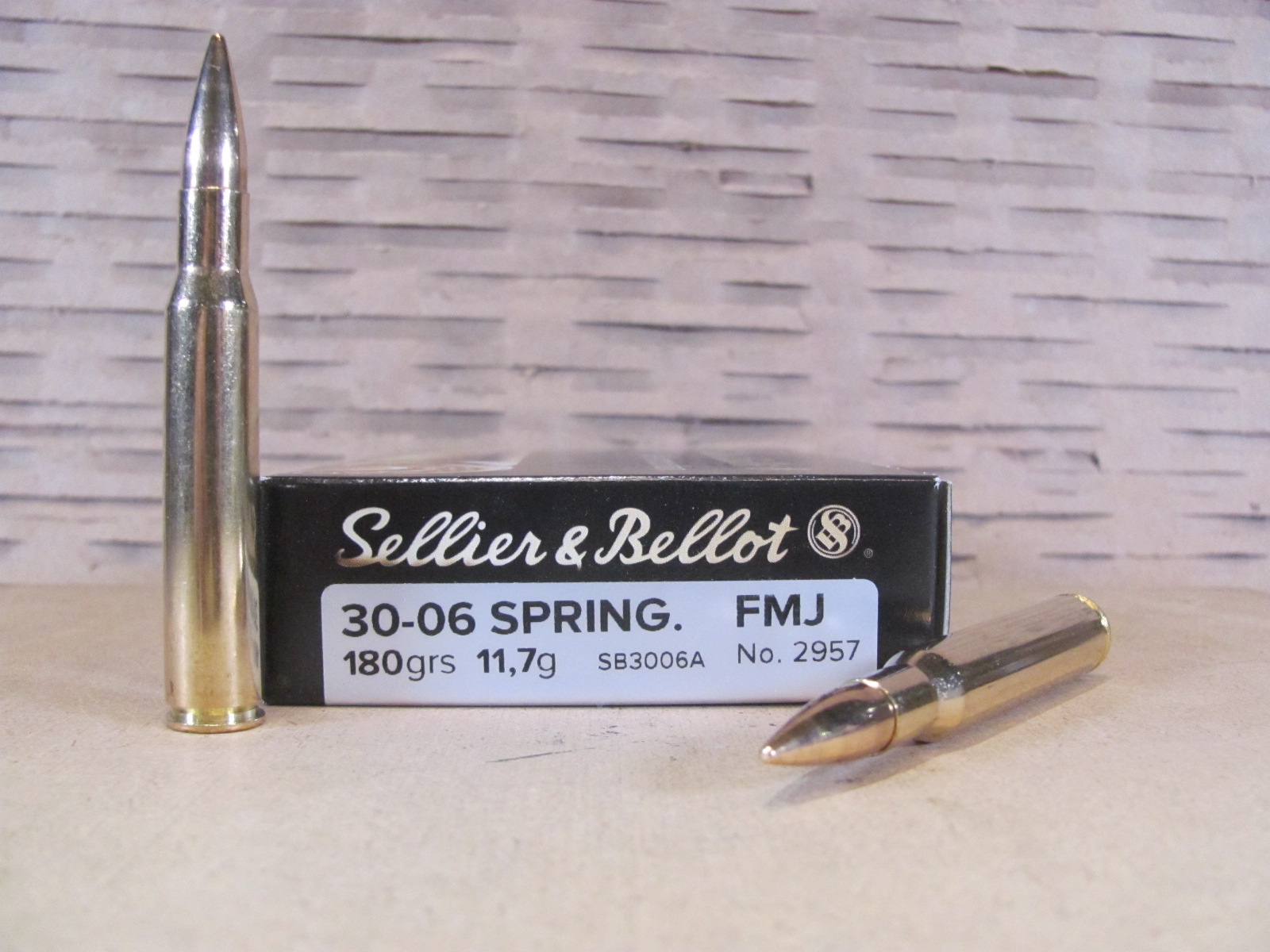 20 Round Box – 30-06 Springfield 180 Grain FMJ Ammo By Sellier Bellot – SB3006A