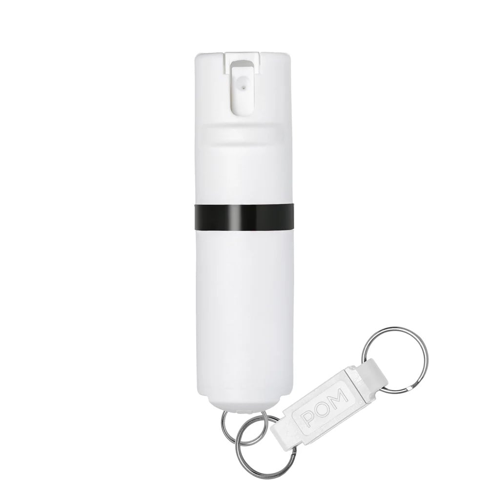 POM Pepper Spray Keychain, White - PK-WHT-1.4