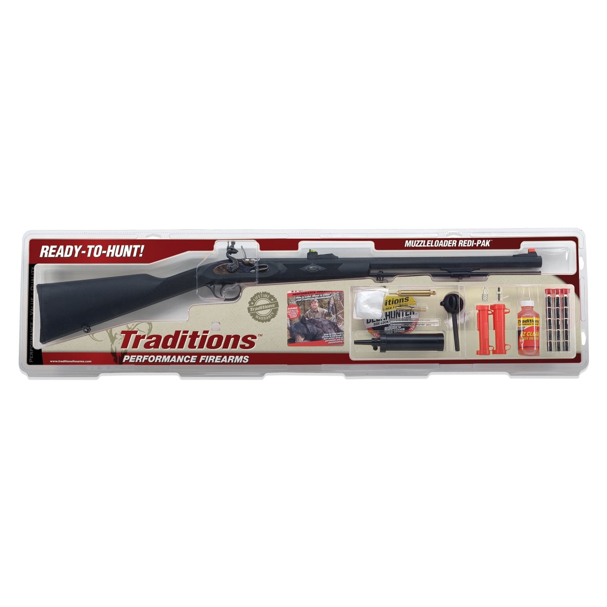 Traditions Performance Firearms Deerhunter Redi-Pak .50 Cal 24" Flintlock, Black