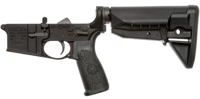 Bravo Company BLEM Complete Lower Receiver w/ Mod-0 SOPMOD Stock, Black