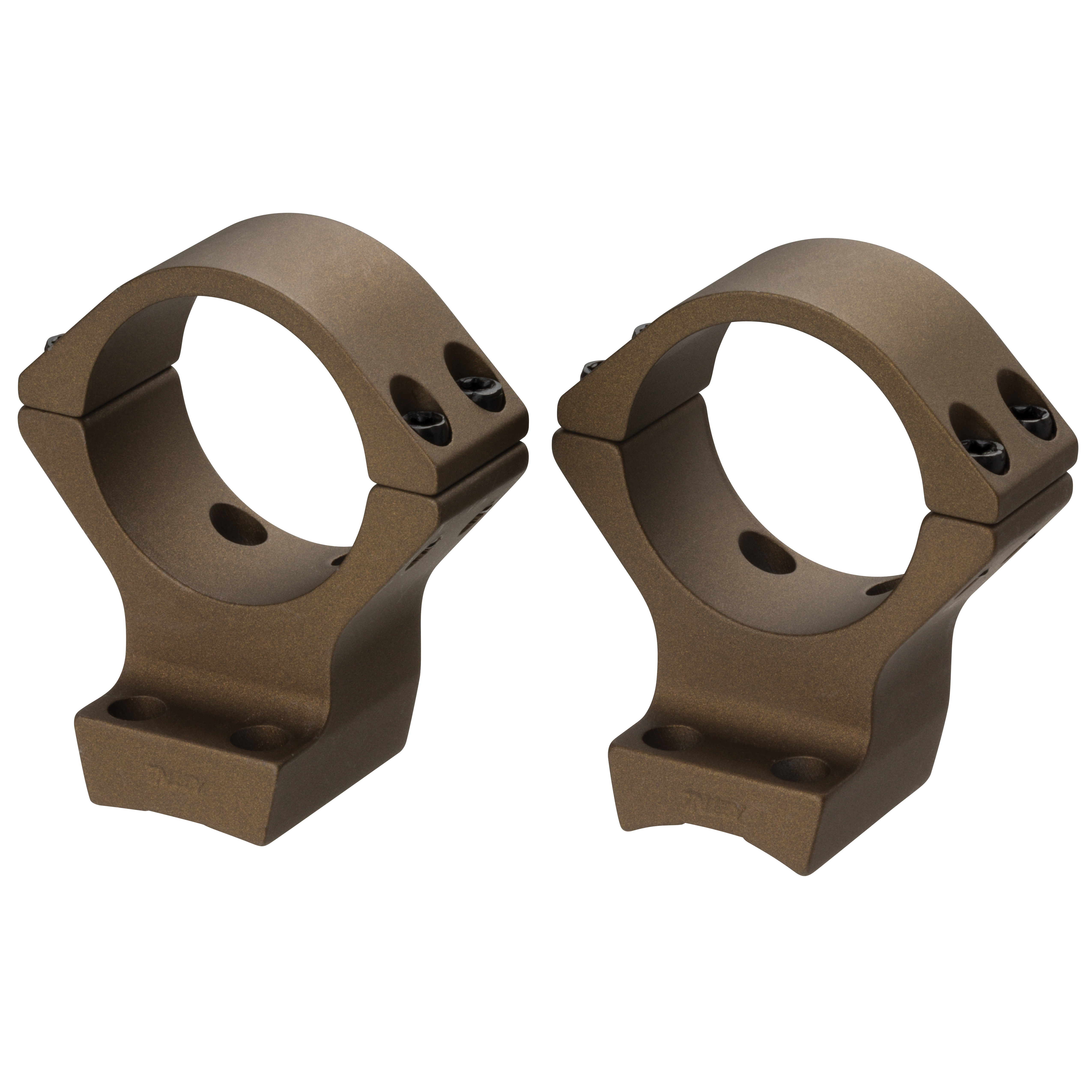 Browning 30mm Intermediate Aluminum Alloy Lightweight 2-Piece Integrated Scope Ring, Burnt Bronze Cerakote - 12535