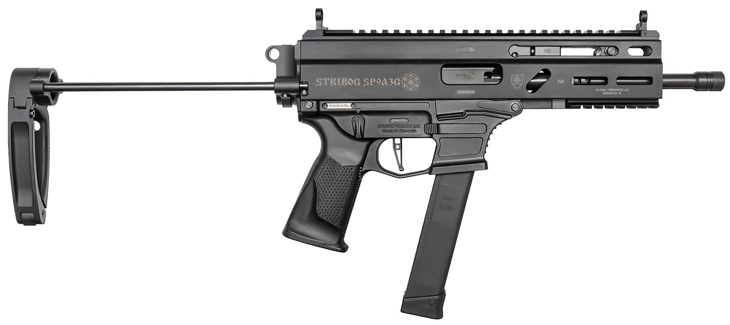 Grand Power STRIBOG SP9A3G 8" 9mm PISTOL PDW Brace w/ Tailhook