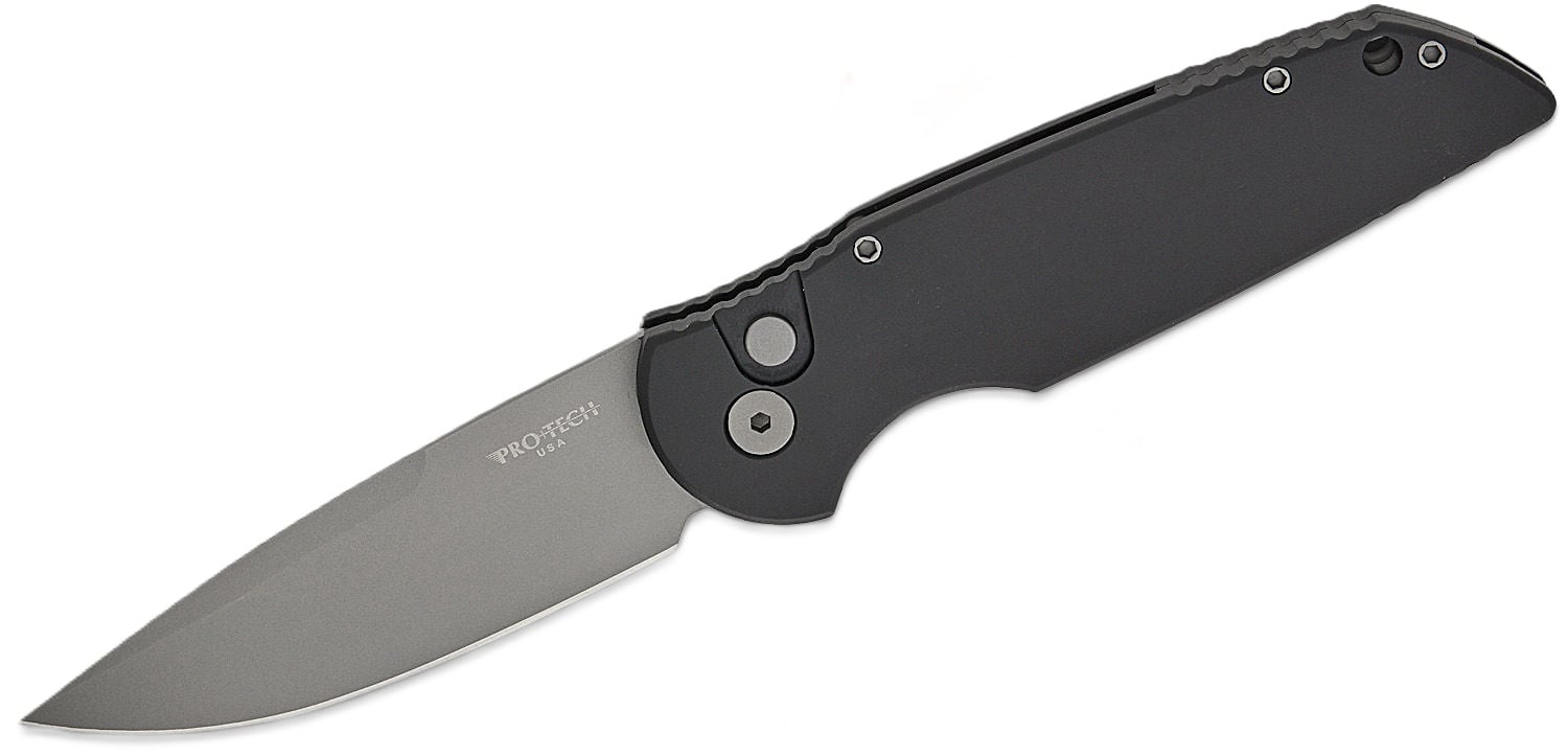 Pro-Tech Tactical Response 3 Automatic Folding Drop Point Knife, Black - PTKT3103