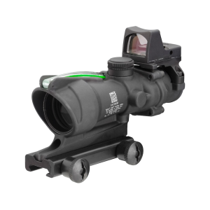 Trijicon ACOG Rifle Scope 4x 32mm Dual-Illuminated Green Chevron 223 Remington Reticle with 3.25 MOA RMR Type 2 Red Dot Sight and Colt Knob Thumbscrew Mount Matte Black