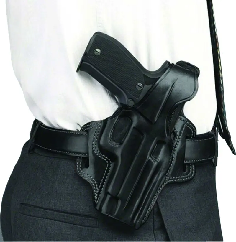 Galco FL104B Fletch OWB Black Leather Belt Slide Fits Ruger GP100 Fits S L Frame Right Hand
