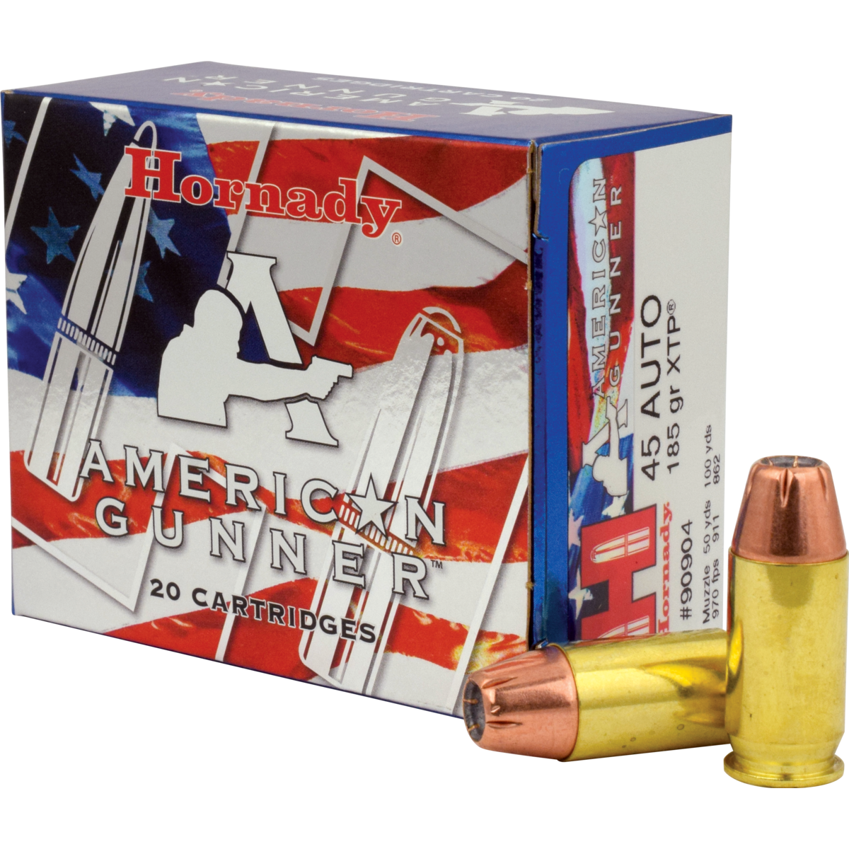 HRNDY AG 45ACP 185GR XTP 20/200 - No Credit Card Fees - Low, flat rate shipping