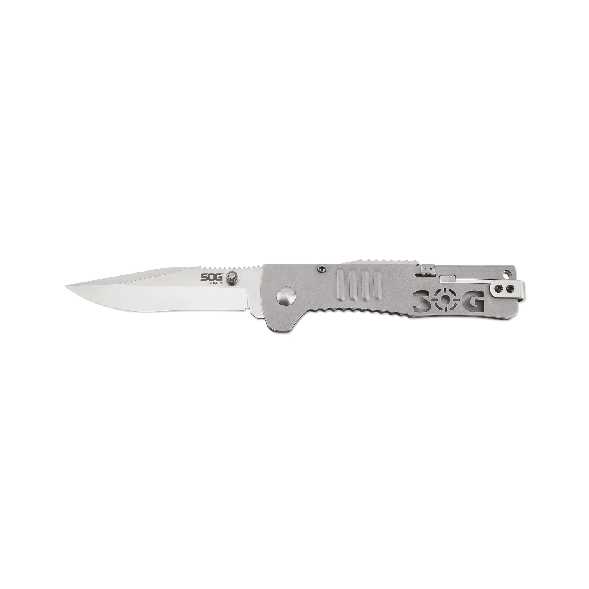 SOG Knives SlimJim 3.18" Clip Point Folding Knife, Silver - SOGSJ31CP