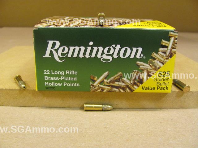 525 Round Brick – 22 LR Hollow Point Remington High Velocity Golden Bullet Loose Pack Ammo – 1622C