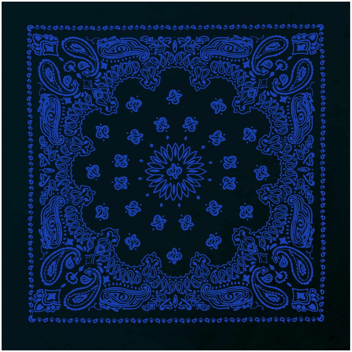 Rothco Trainmen Paisley Bandana - 22 X 22, Black - Blue