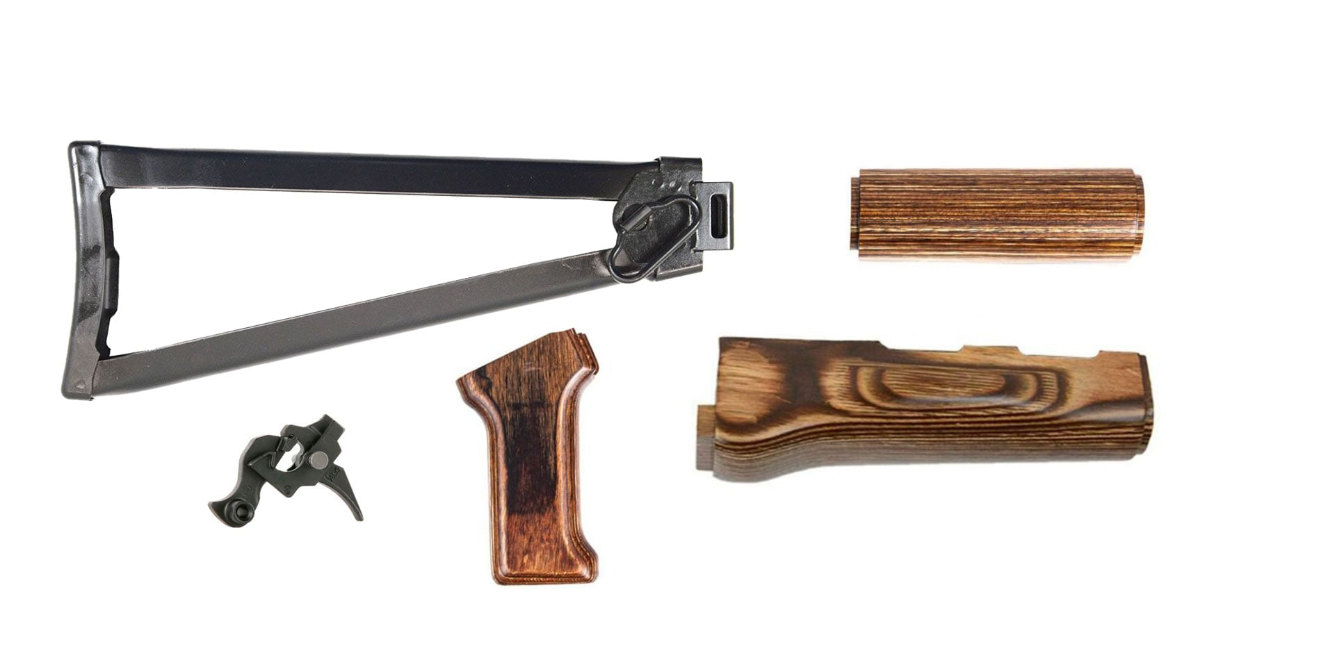 PSA AK Nutmeg Furniture Set and Folding Stock w/ PSA Custom ALG AKT-EL AK Single Stage Trigger