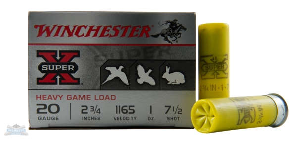 Winchester 20ga 2.75" 2-1/2oz #7.5 Super-X Ammunition 25rds - XU20H7