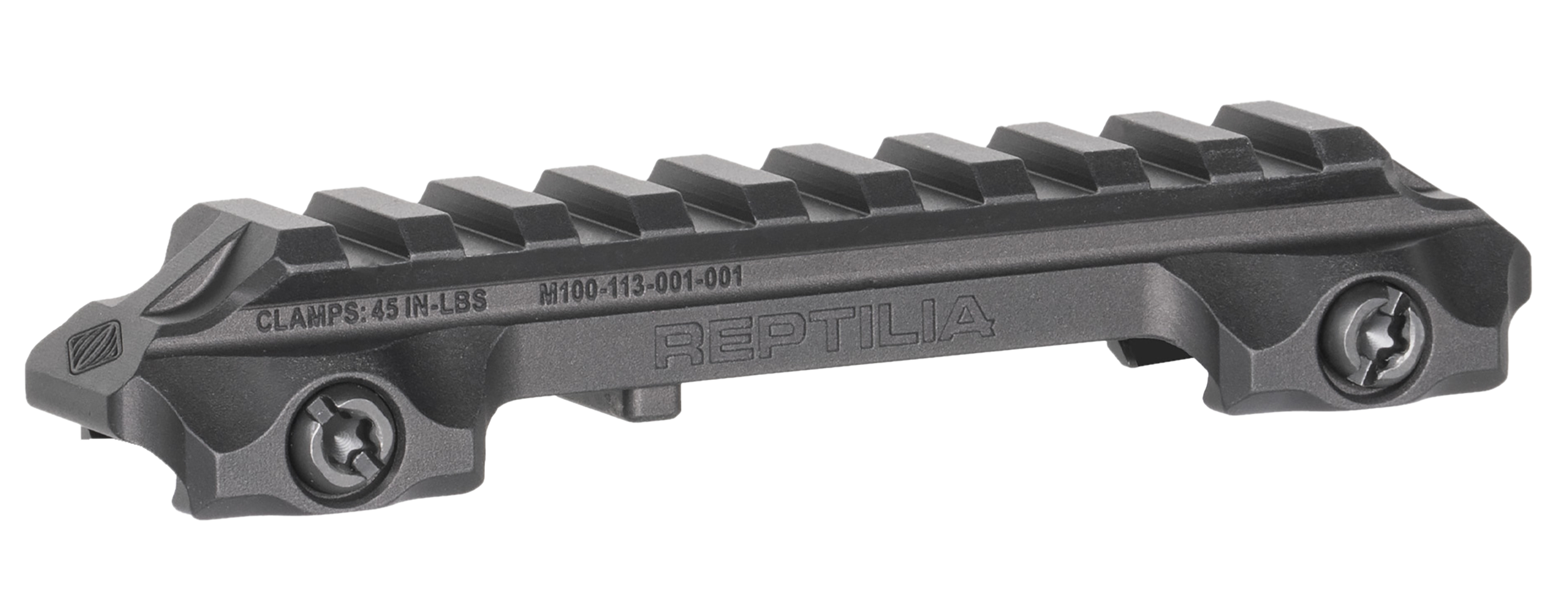Reptilia LLC RMU Mount 9 Slot Black 7075-T6 Aluminum Picatinny Rail