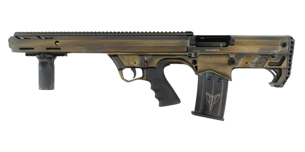 Black Aces Tactical Bullpup Left Hand Pump Action Shotgun, Distressed Bronze - BATBPPDBRLH