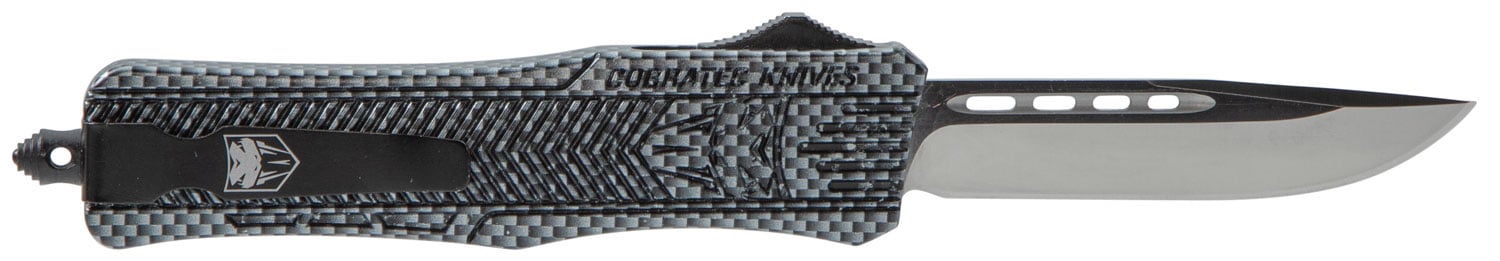 CobraTec Medium CTK-1 3" Drop Point OTF Knife, Carbon Fiber - MCFCTK1MDNS