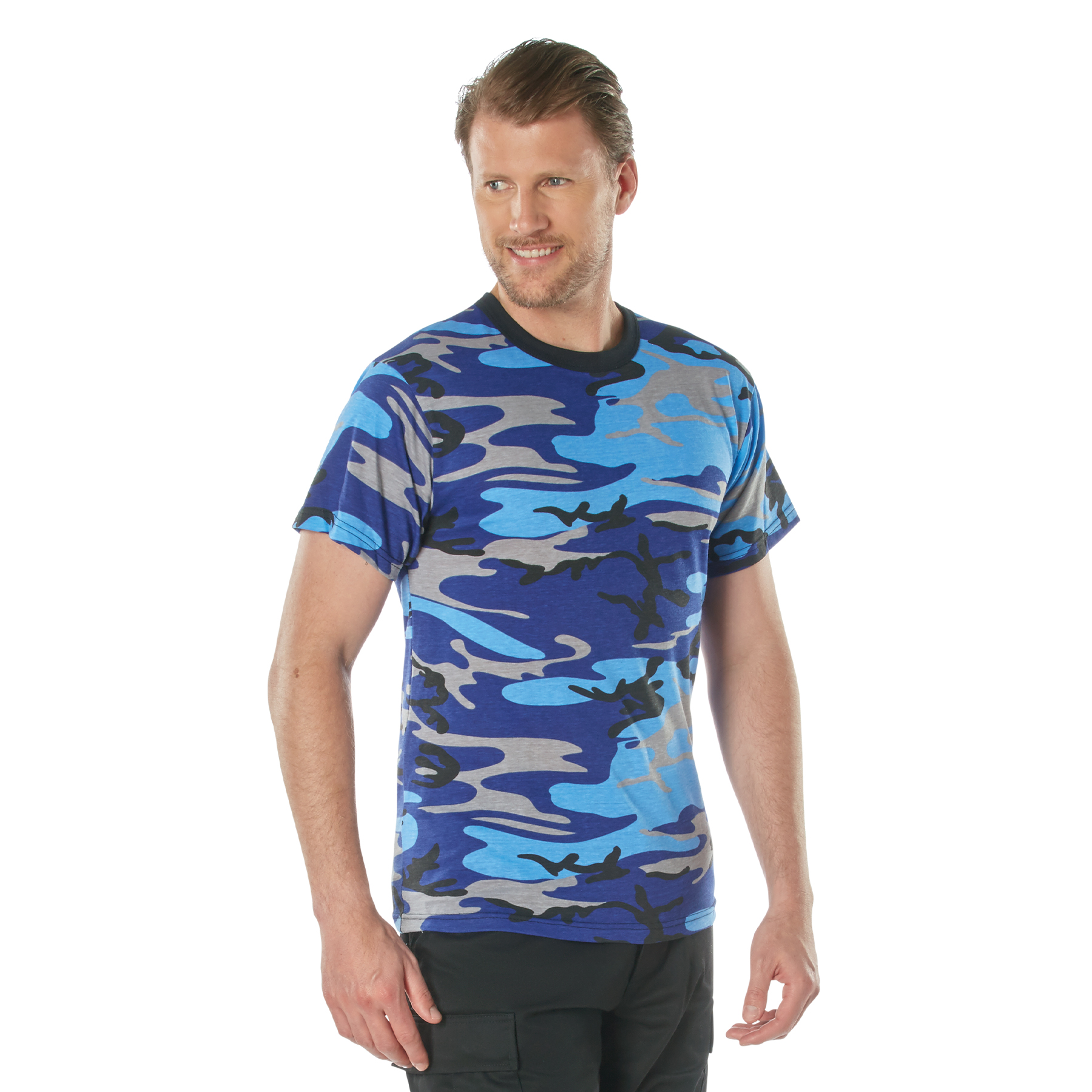 Rothco Camo T-Shirt - Electric Blue Camo, Medium