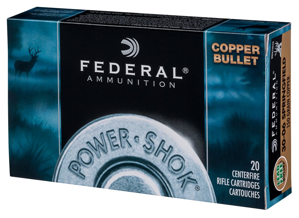 Federal Copper Power-Shok Rifle Ammunition .30-06 Sprg150 gr CHP 2910 fps 20/ct - No Credit Card Fees - Low, flat rate shipping