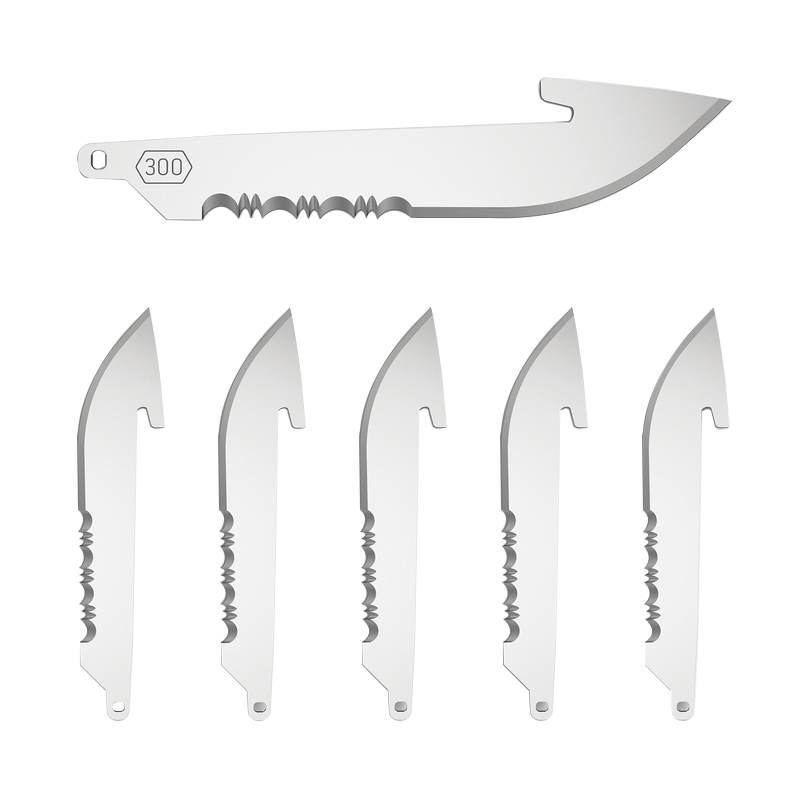 Outdoor Edge Knives 6-Pack 50% Serrated Replacement Blade Drop Point