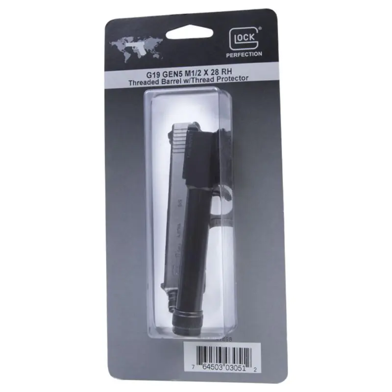 Glock Factory 19/19x/45 Gen5 Handgun Barrel RH 9mm Luger 1/2x28 Threaded Black
