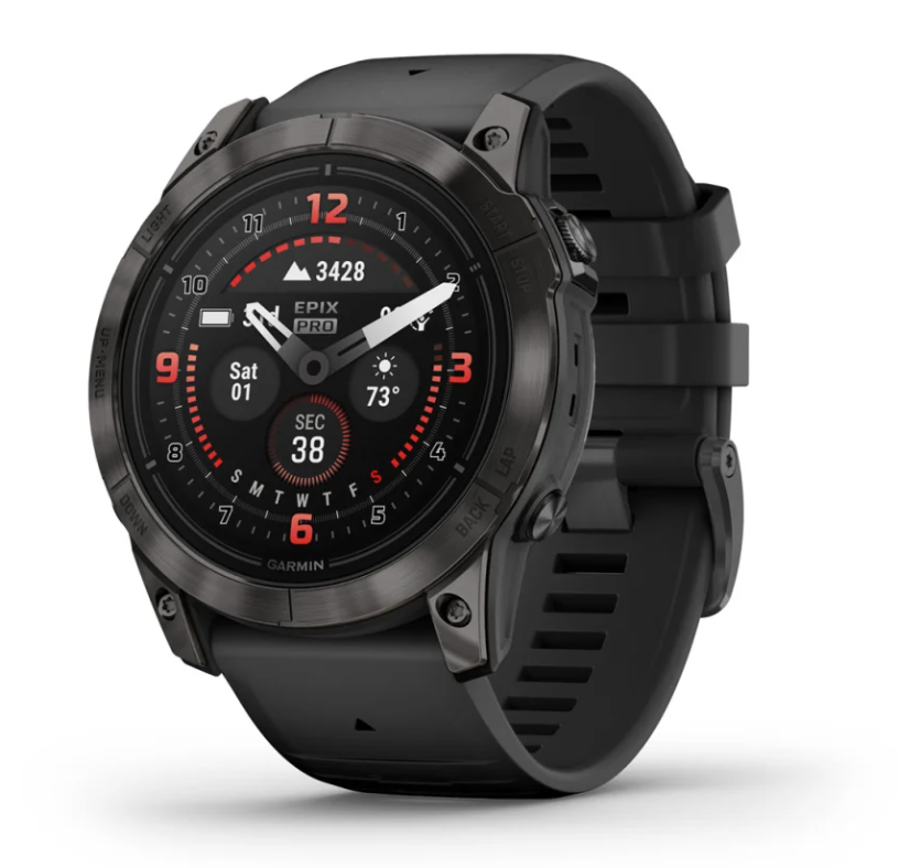 Garmin epix Pro (Gen 2) - Sapphire Edition | 51 mm, Carbon Gray DLC Titanium with Black Band