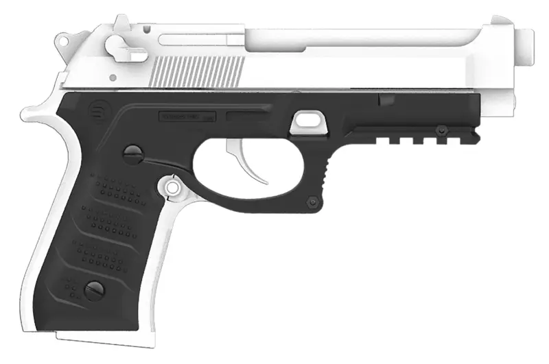 Recover Tactical BC201 Grip Rail System Black Polymer Picatinny for Most Beretta 92 M9 Models