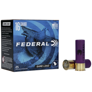 Federal Game Load 16 Gauge Ammo 2-3/4" #7-1/2 Lead Shot 1 oz Box of 25