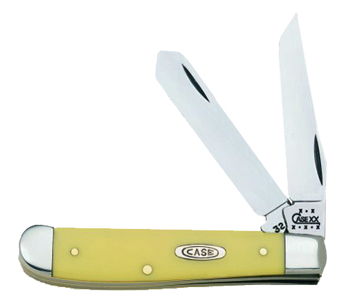 Case Yellow Synthetic Chrome Vanadium Mini Trapper Folder Knife - 00029