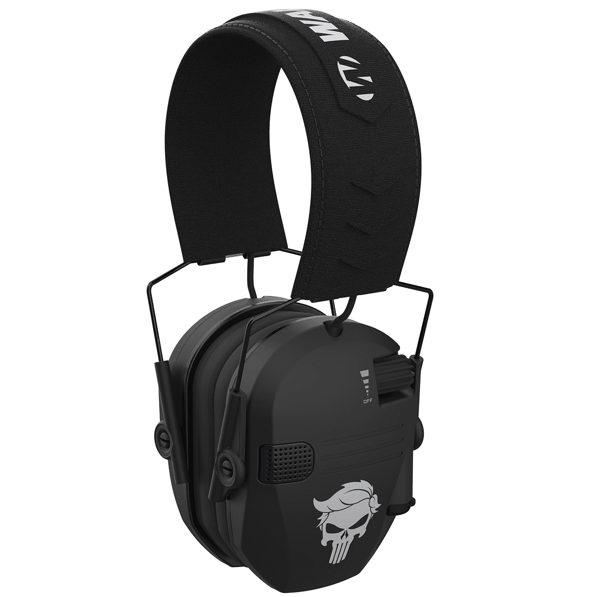 Walkers Game Ear Razor Slim Merica Punisher 23 dB Electronic Earmuffs, Black