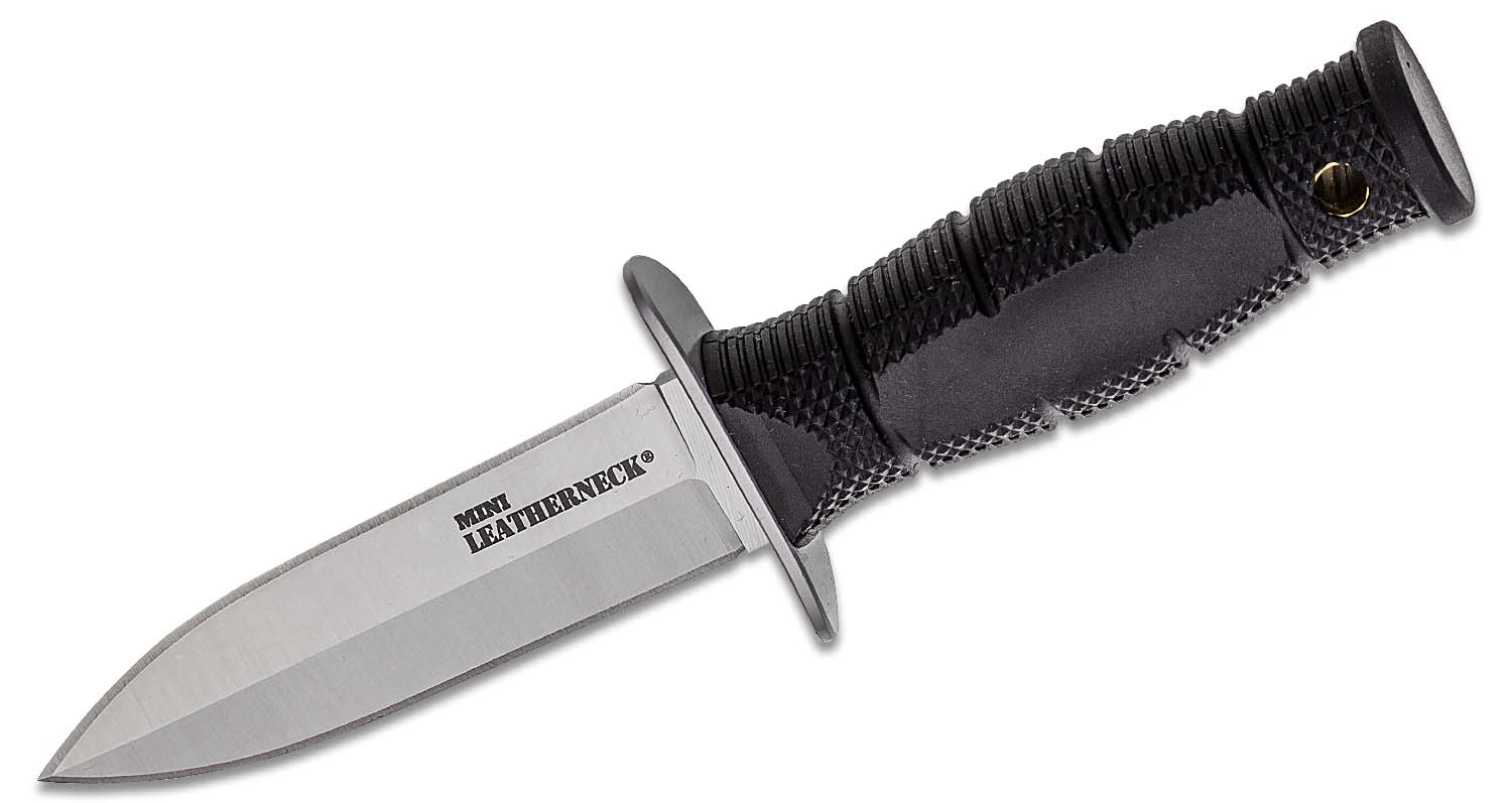 Cold Steel Double Edge Fixed Knife Sharp Spear Point Blade in Intense Black - CS-39LSAC