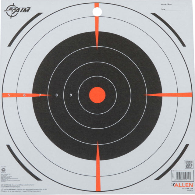 EZ-Aim Allen Bullseye Target 12-Pack Black 12X12
