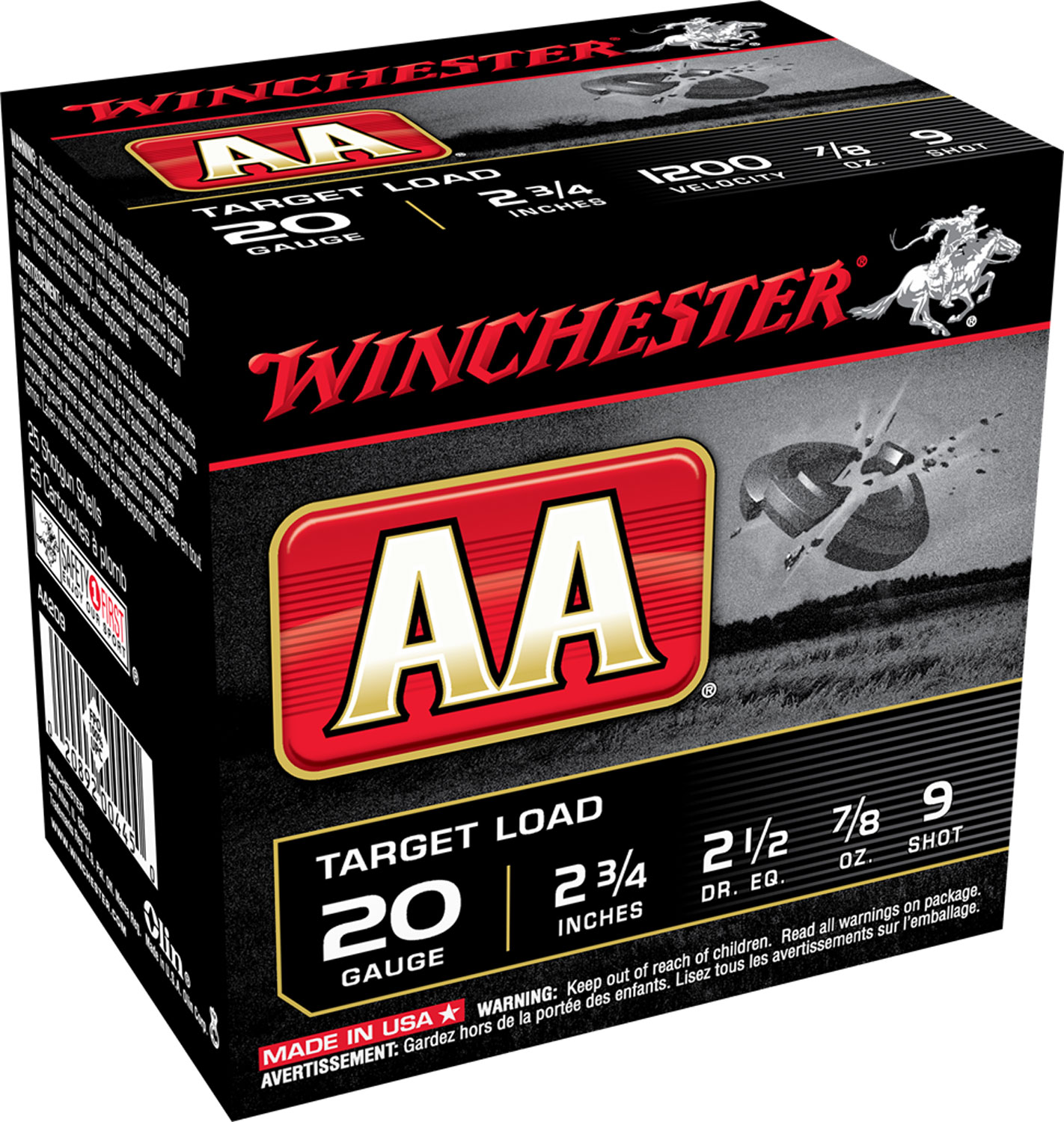 WINCHESTER AA SKEET LD 20GA 23/4 #9 - No Credit Card Fees - Low, flat rate shipping