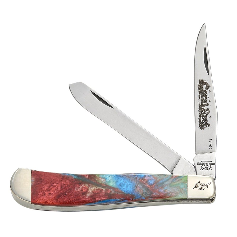 Bear & Son Slimline Trapper Folding Knife, Coral Reef